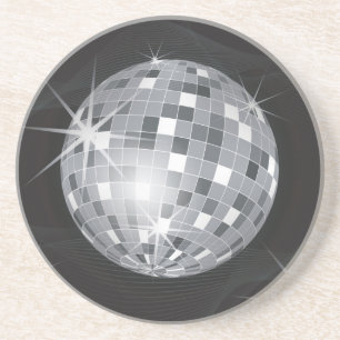 silver disco ball coaster