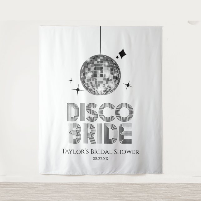Silver Disco Ball Disco Bride Bridal Shower Tapestry (Front)