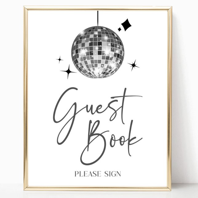 Silver Disco Ball Guest Book Party Sign (Creator Uploaded)