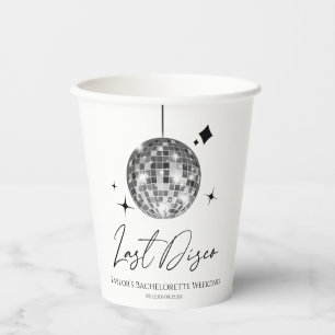 Silver Disco Ball Last Disco Bachelorette Party Paper Cups