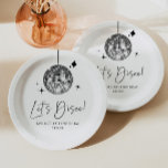 Silver Disco Ball Let's Disco Birthday Party Paper Plate<br><div class="desc">These are Silver Disco Ball Let's Disco Birthday Party Paper Plates!</div>