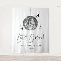 Silver Disco Ball Let's Disco Birthday Party