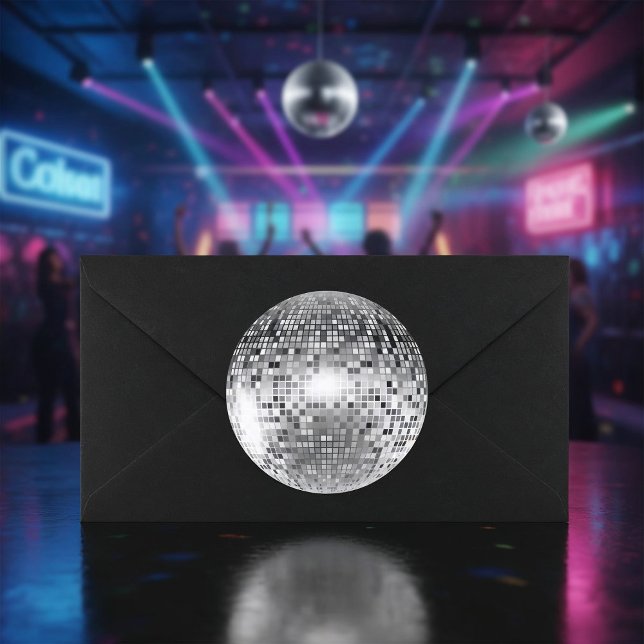 Silver Disco Ball Party Glamour Classic Round Sticker (Creator Uploaded)