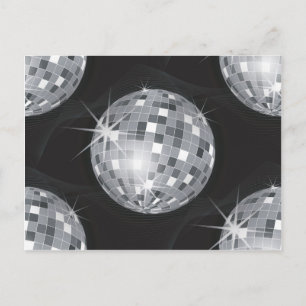 silver disco ball postcard