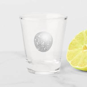 Silver Disco Ball Retro 70s Shot Glass
