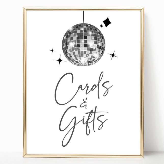 Silver Disco Ball Sign Cards and Gifts Sign (Creator Uploaded)