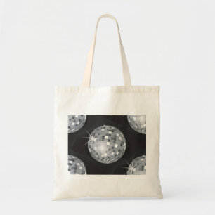 silver disco ball tote bag