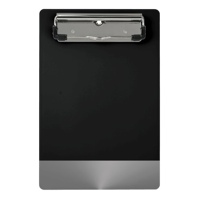  Silver Dog Paw on black background Mini Clipboard (Front)