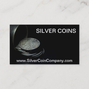 Silver Dollar Coin Business Card Template