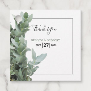 Silver Dollar Eucalyptus Wedding Gift Favour Tags