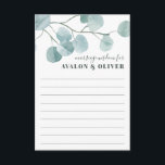 Silver Dollar Eucalyptus Wedding Marriage Advice Card<br><div class="desc">This pretty,  earthy design features an image of delicate silver dollar eucalyptus branches and was created to coordinate with our Silver Dollar Eucalyptus Wedding Stationery Suite.</div>