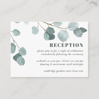 Silver Dollar Eucalyptus Wedding Reception Enclosure Card