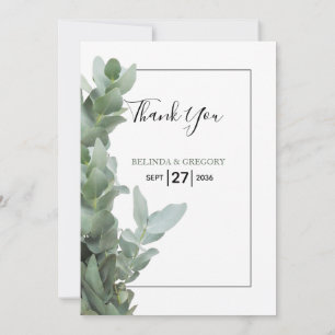 Silver Dollar Eucalyptus Wedding Thank You Card