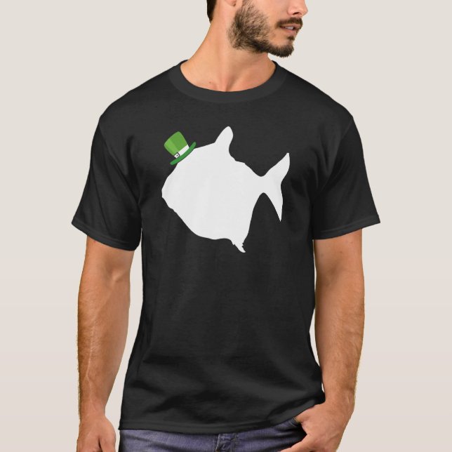 Silver Dollar Fish Leprechaun Irish St Patrick Day T-Shirt (Front)