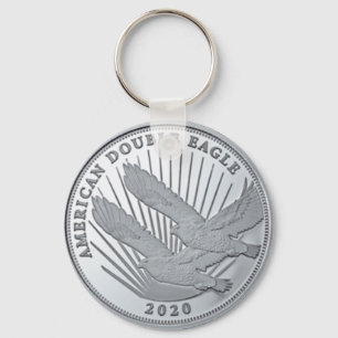 SILVER DOUBLE EAGLE COIN KEY RING