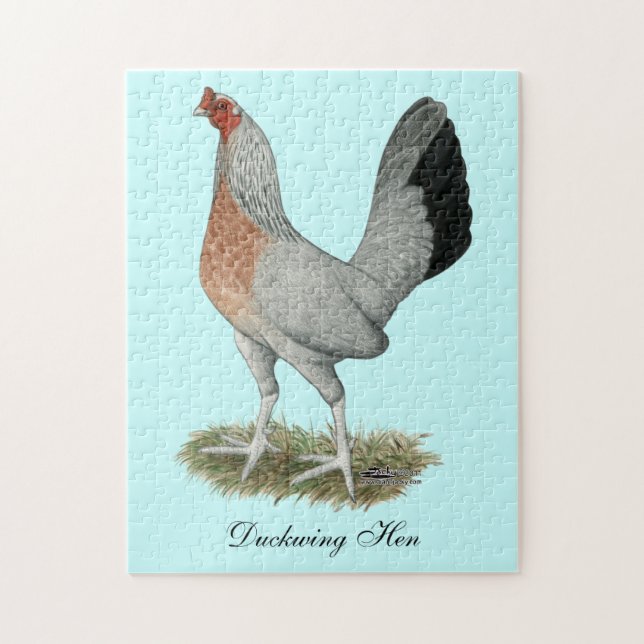 Silver Duckwing Game Hen Jigsaw Puzzle (Vertical)