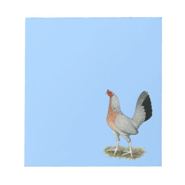 Silver Duckwing Game Hen Notepad (Front)
