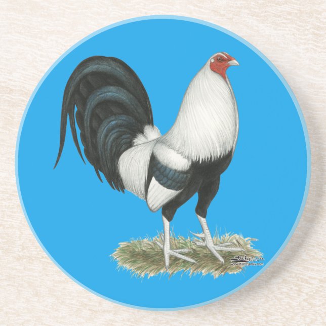 Silver Duckwing Gamecock Coaster (Front)