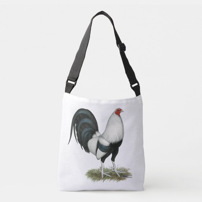 Silver Duckwing Gamecock Crossbody Bag (Front)