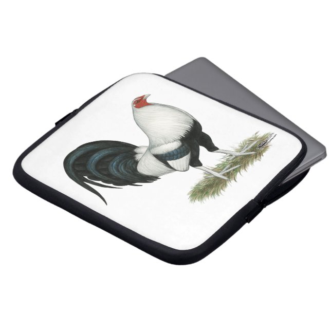 Silver Duckwing Gamecock Laptop Sleeve (Front Top)