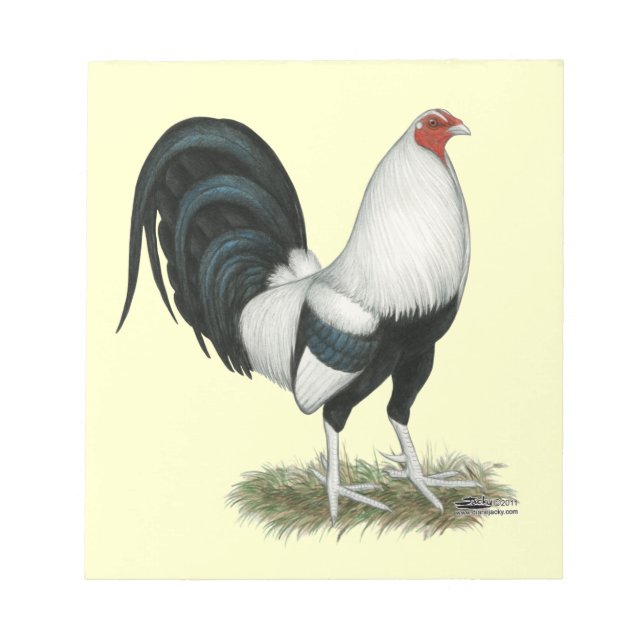Silver Duckwing Gamecock Notepad (Front)