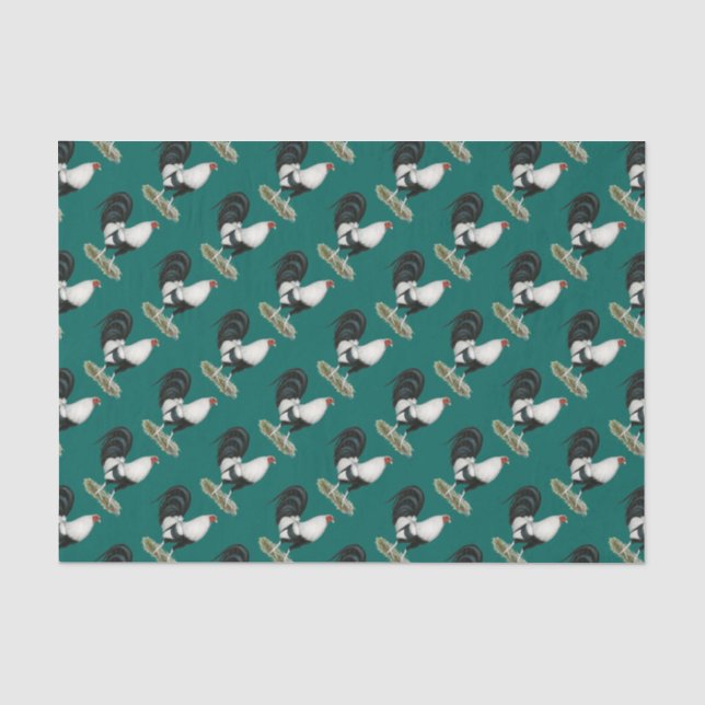 Silver Duckwing Gamecock Tissue Paper (Front)