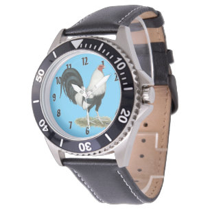 Silver Duckwing Gamecock Watch