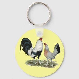 Silver Duckwing Gamefowl Key Ring
