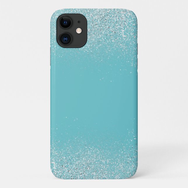 Silver Dust and Turquoise Phone Case (Back)