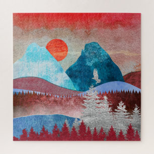 Silver Eagle Landscape Jigsaw Puzzle