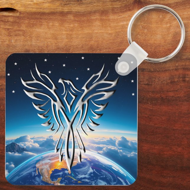 Silver Eagle Sunrise Key Ring (Back)