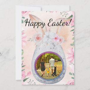 Silver Easter Egg with photo Invitation
