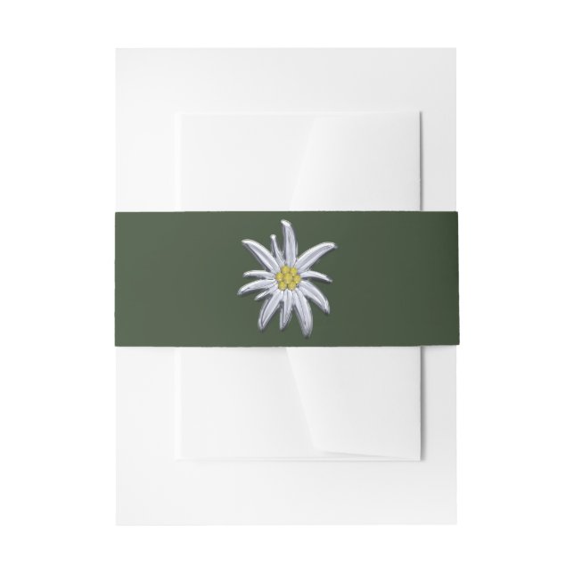 Silver Edelweiss Invitation Belly Band (Front Example)