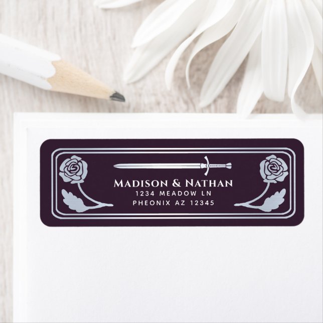 Silver Eggplant Mediaeval Fantasy Sword Wedding (Insitu)