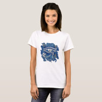 Silver Egyptian Eye of Horus on blue marble