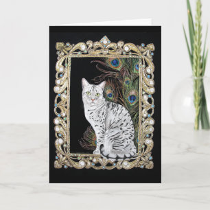 Silver Egyptian Mau Card