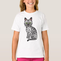 Silver Egyptian Mau Cute Cartoon Cat Illustration
