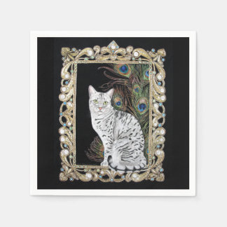 Silver Egyptian Mau Napkin