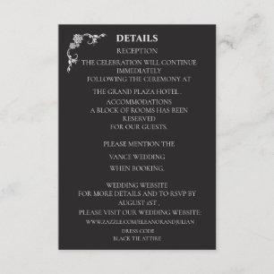 Silver Elegance Collection Wedding Details Card