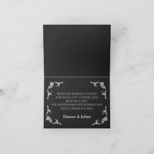 Silver Elegance Collection Wedding Folded  Thank You Card