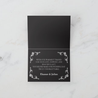 Silver Elegance Collection Wedding Folded Thank You Card