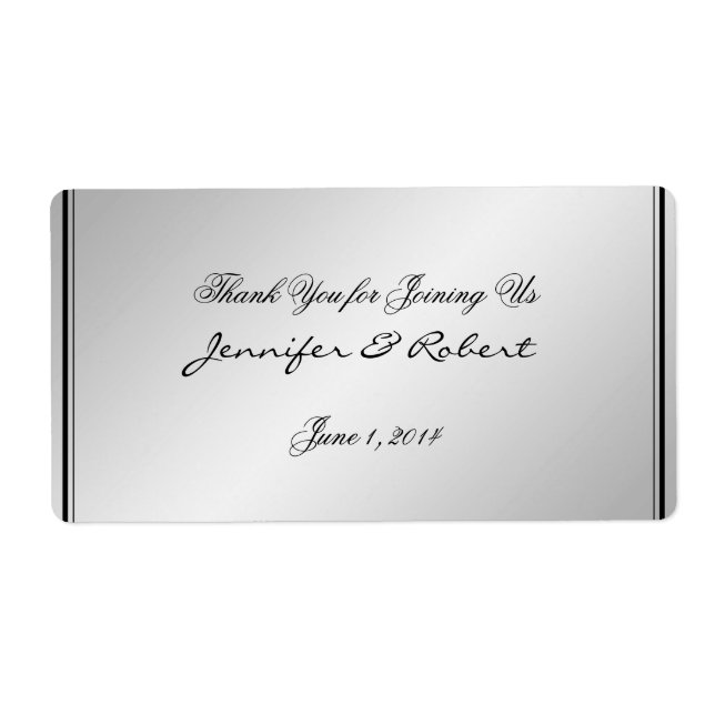 Silver Elegance Water Bottle Label (Front)