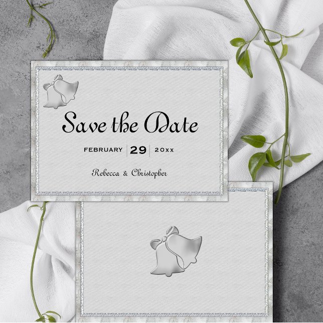 Silver Elegance Wedding Bells  Save The Date (Creator Uploaded)