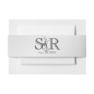 Silver Elegance Wedding Belly Band Invitation Belly Band
