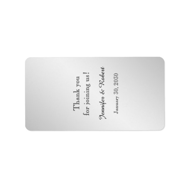 Silver Elegance Wedding Lip Balm Label (Front)
