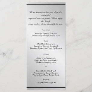 Silver Elegance Wedding Menu