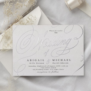 Silver elegant classic calligraphy vintage wedding