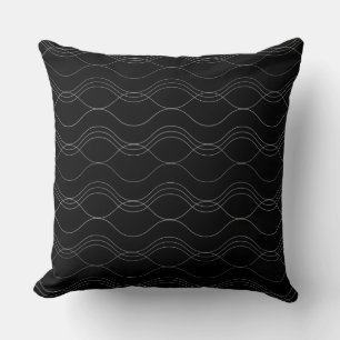 Silver, elegant, cool, modern, simple wavy pattern cushion