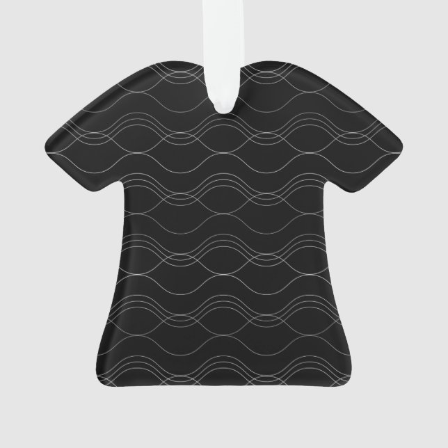 Silver, elegant, cool, modern, simple wavy pattern ornament (Back)