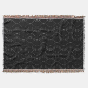 Silver, elegant, cool, modern, simple wavy pattern throw blanket